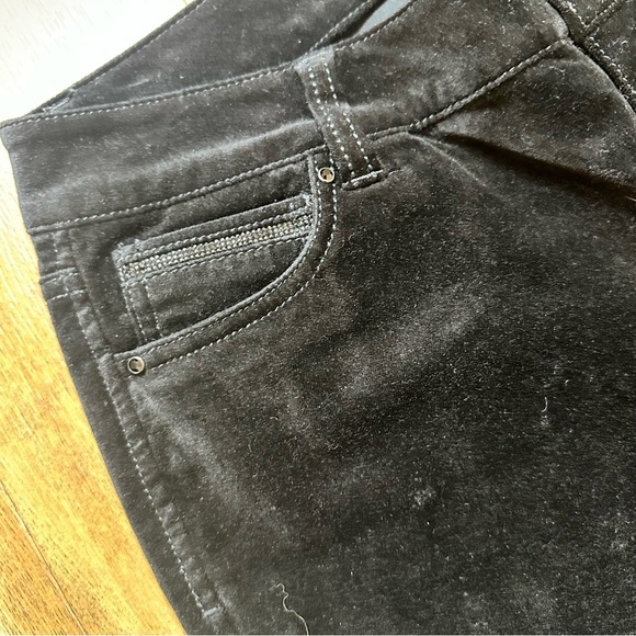 NWT WHBM Black Velvet Slim Ankle Pants Size 4S - Picture 6 of 14